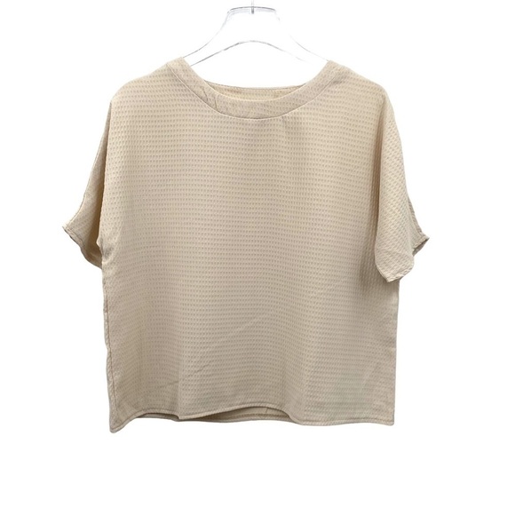 NEW 2pc Outfit Waffle Knit Tee & Tie Front Shorts Beige Size 2X - Picture 4 of 10